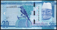 Банкнота 20 даласи. 2015 год, Гамбия.