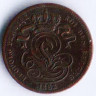 Монета 1 сантим. 1862 год, Бельгия.