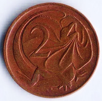 Монета 2 цента. 1968 год, Австралия.