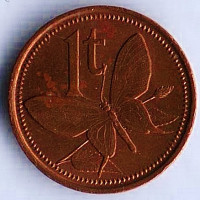 Монета 1 тойа. 1976 год, Папуа-Новая Гвинея.