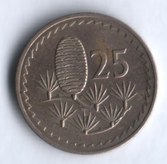 Монета 25 милей. 1976 год, Кипр.