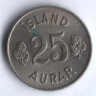Монета 25 эйре. 1963 год, Исландия.