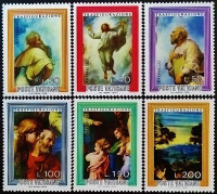 Набор марок (6 шт.). "Воскрешение Христа". 1976 год, Ватикан.