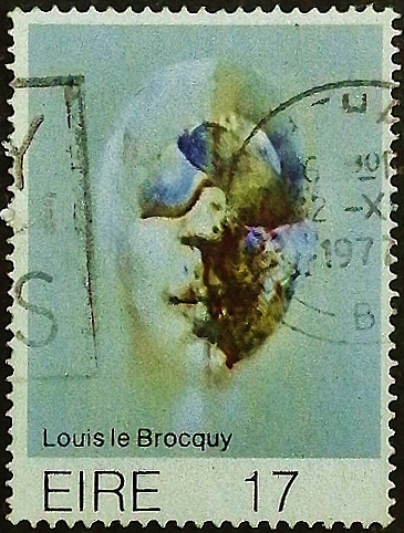 Почтовая марка (17 p.). «Голова», Луи ле Броки. 1977 год, Ирландия.