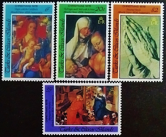 Набор марок (4 шт.). "Рождество". 1978 год, Теркс и Кайкос.
