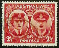 Почтовая марка. "Прибытие нового генерал-губернатора". 1945 год, Австралия.