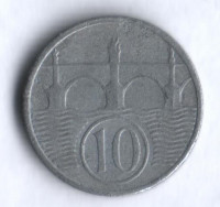 Монета 10 геллеров. 1944 год, Богемия и Моравия.