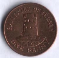 Монета 1 пенни. 1983 год, Джерси.