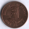 Монета 1 пенни. 1983 год, Джерси.
