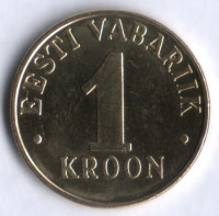 1 крона. 2000 год, Эстония.