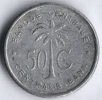 Монета 50 сантимов. 1955 год, Бельгийское Конго. (Ruanda-Urundi).