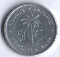 Монета 50 сантимов. 1955 год, Бельгийское Конго. (Ruanda-Urundi).