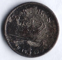 Монета 3 ригсбанкскиллинга. 1842(K//FF) год, Дания.