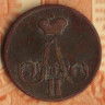 Монета 1 копейка. 1855(ЕМ) год, Российская империя.
