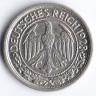Монета 50 рейхспфеннигов. 1928 год (E), Веймарская республика.