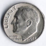 Монета 10 центов. 1972 год, США.