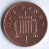 Монета 1 пенни. 1999 год, Великобритания.