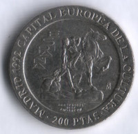 Монета 200 песет. 1992 год, Испания. Мадрид - культурная столица Европы.
