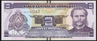 Банкнота 2 лемпира. 2014 год, Гондурас.