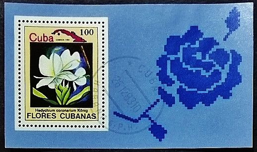 Мини-блок. "Цветы Кубы". 1983 год, Куба.