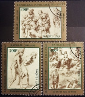 Набор почтовых марок (3 шт.). "Рисунки Рафаэля". 1983 год, Республика Конго.