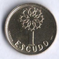 Монета 1 эскудо. 1992 год, Португалия.