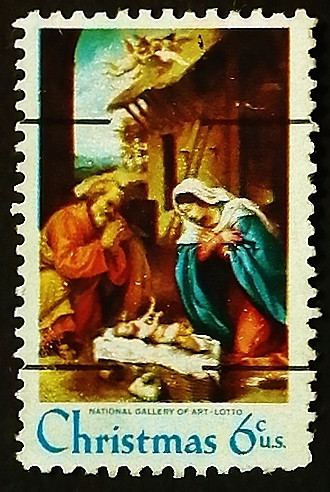 Почтовая марка. "Рождество-1970". 1970 год, США.