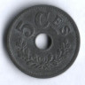 Монета 5 сантимов. 1915 год, Люксембург.