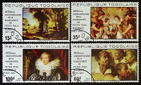 Набор почтовых марок (4 шт.). "400 лет со дня рождения Питера Пауля Рубенса". 1977 год, Того.