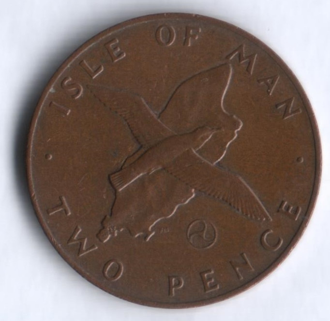 Монета 2 пенса. 1979(AH) год, Остров Мэн.