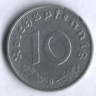 Монета 10 рейхспфеннигов. 1942 год (D), Третий Рейх.