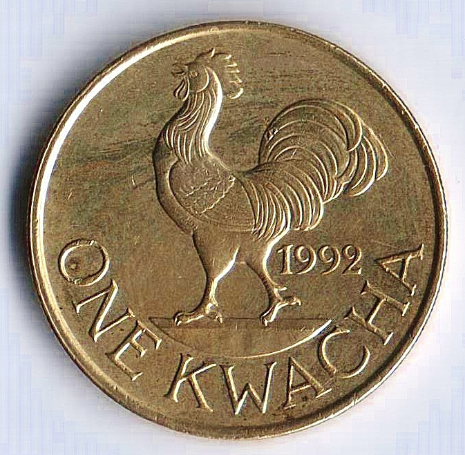 Монета 1 квача. 1992 год, Малави.