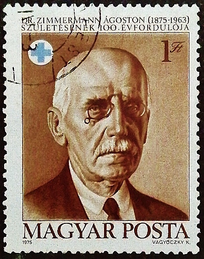 Почтовая марка. "100 лет со дня рождения Агостона Циммермана". 1975 год, Венгрия.