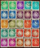Набор почтовых марок (25 шт.). "Государственный герб". 1954 год, ГДР.