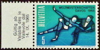 Марка почтовая. "Чемпионат мира по фигурному катанию". 1965 год, Швейцария.