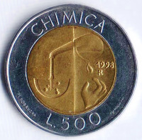 Монета 500 лир. 1998 год, Сан-Марино.