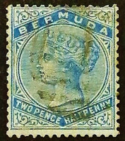 Почтовая марка. "Королева Виктория". 1884 год, Бермудские острова.