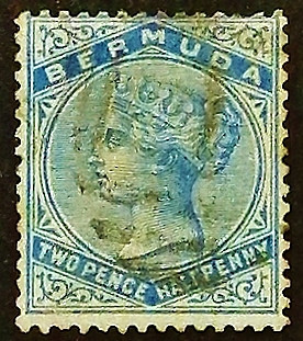 Почтовая марка. "Королева Виктория". 1884 год, Бермудские острова.