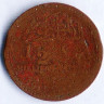 Монета 1/2 милльема. 1917 год, Египет (Британский протекторат).