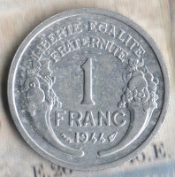 Монета 1 франк. 1944 год, Франция.