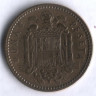 Монета 1 песета. 1947(49) год, Испания.