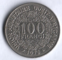 Монета 100 франков. 1973 год, Западно-Африканские Штаты.
