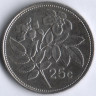 Монета 25 центов. 2005 год, Мальта.