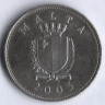 Монета 25 центов. 2005 год, Мальта.
