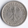 Монета 50 рейхспфеннигов. 1928 год (J), Веймарская республика.