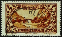 Почтовая марка. "Собачья река - Нахр аль-Калб". 1930 год, Ливан.