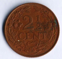 Монета 2-1/2 цента. 1959 год, Нидерландские Антильские острова.