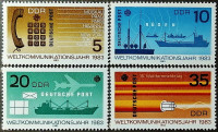 Набор марок (4 шт.). "Всемирный год коммуникаций". 1983 год, ГДР.