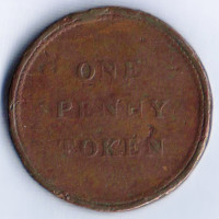 Токен 1 пенни. 1812 год, TJ Company (Великобритания).