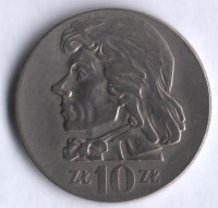 Монета 10 злотых. 1970 год, Польша. Тадеуш Костюшко.